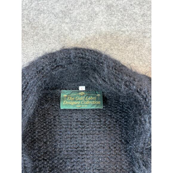 Vintage 80s The Gold Label Mohair Plaid Cardigan Womens Large Shawl Cozy Sweater - Picture 3 of 6